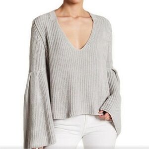 BOGO! Free People Damsel Cropped Cotton Bell Sleeve Pullover Knit Sweater